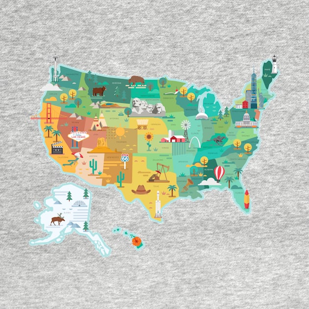 USA tourist map by Antikwar